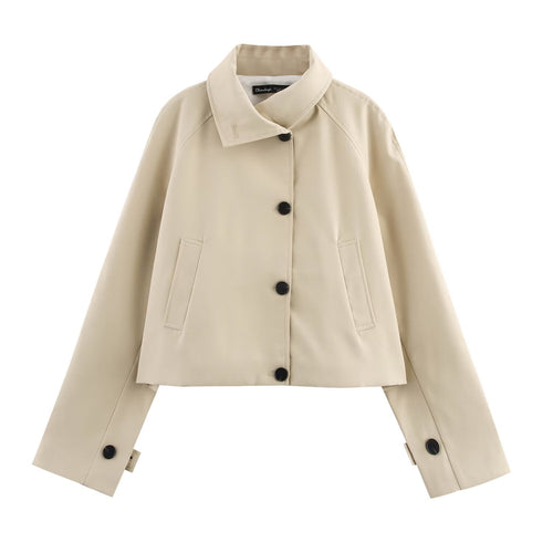 Simple and versatile short long sleeved windbreaker