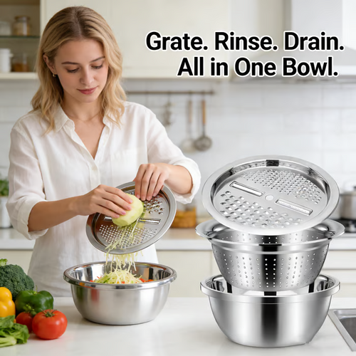 Stainless Steel Grater with Drain Basket🥕🥗
