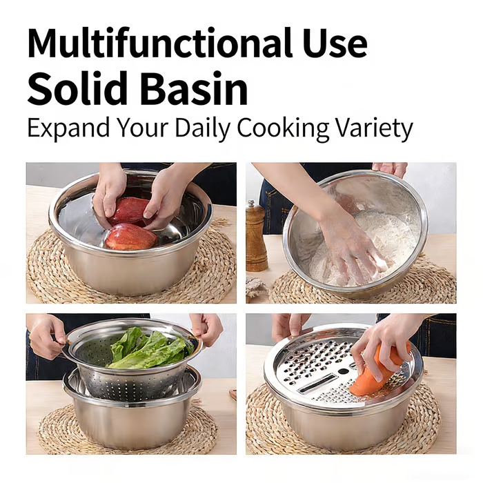 Stainless Steel Grater with Drain Basket🥕🥗