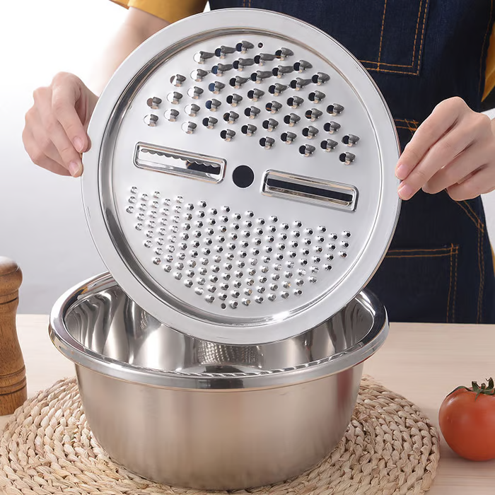 Stainless Steel Grater with Drain Basket🥕🥗