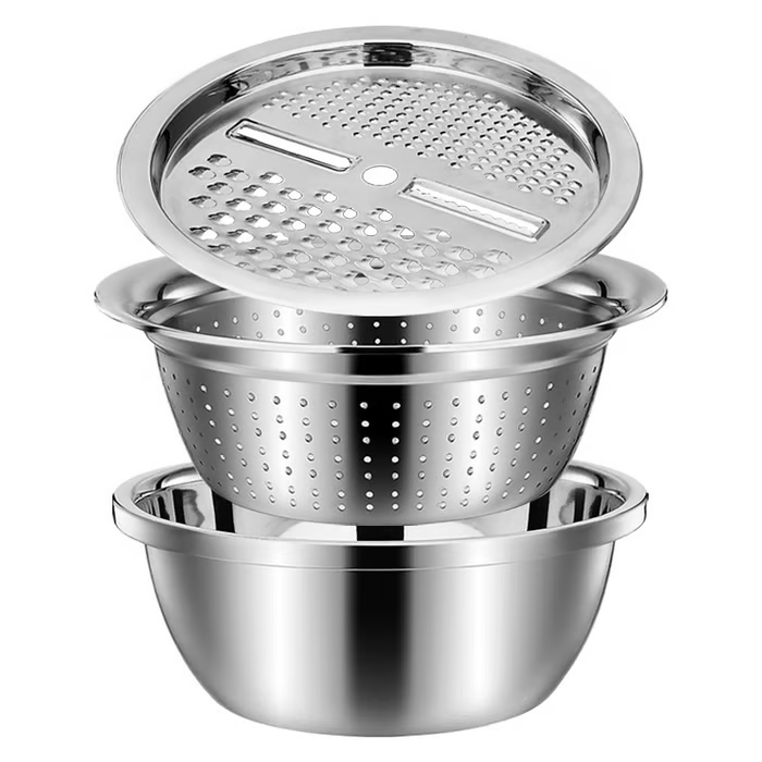 Stainless Steel Grater with Drain Basket🥕🥗